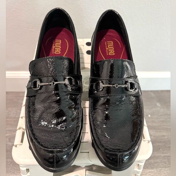 Munro Women’s Loafers 8.5W Black Patent Leather Perfect Fit Arch Support Slip On - Picture 3 of 8